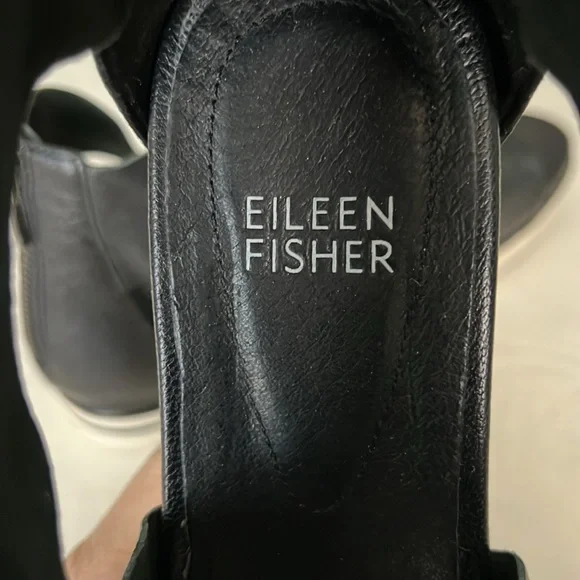Eileen Fisher Black Sport Footbed Sneaker Sandal Size 7 with Box - Picture 7 of 12